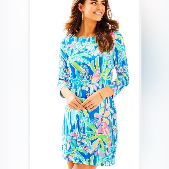 Lilly Pulitzer Marlowe Dress Pop Up Jungle Hoppin Size XXS Lapis Blue - Picture 1 of 5